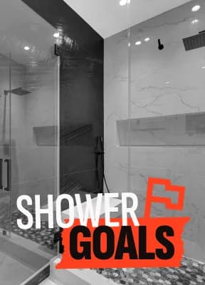 Walk-in shower remodel in North Las Vegas, Las Vegas Valley — linear drain and full-height tile | Big Horn Remodeling
